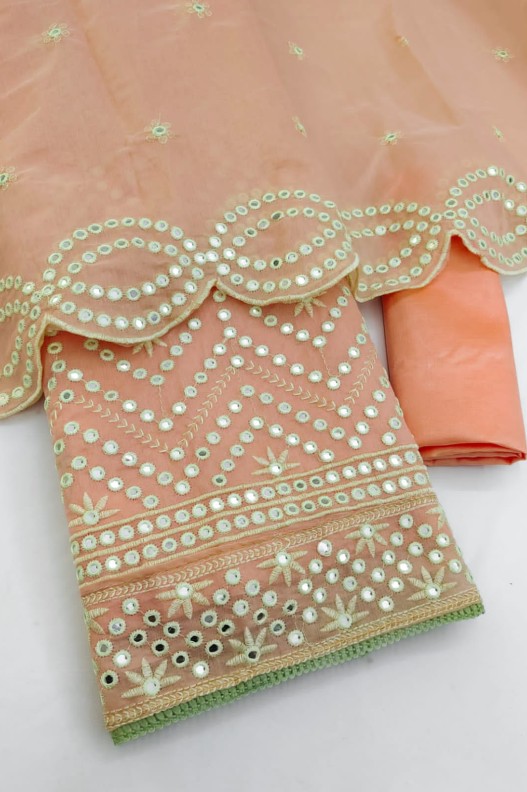 Fancy Chanderi Silk with Multi Mirror Work Salwar Suit